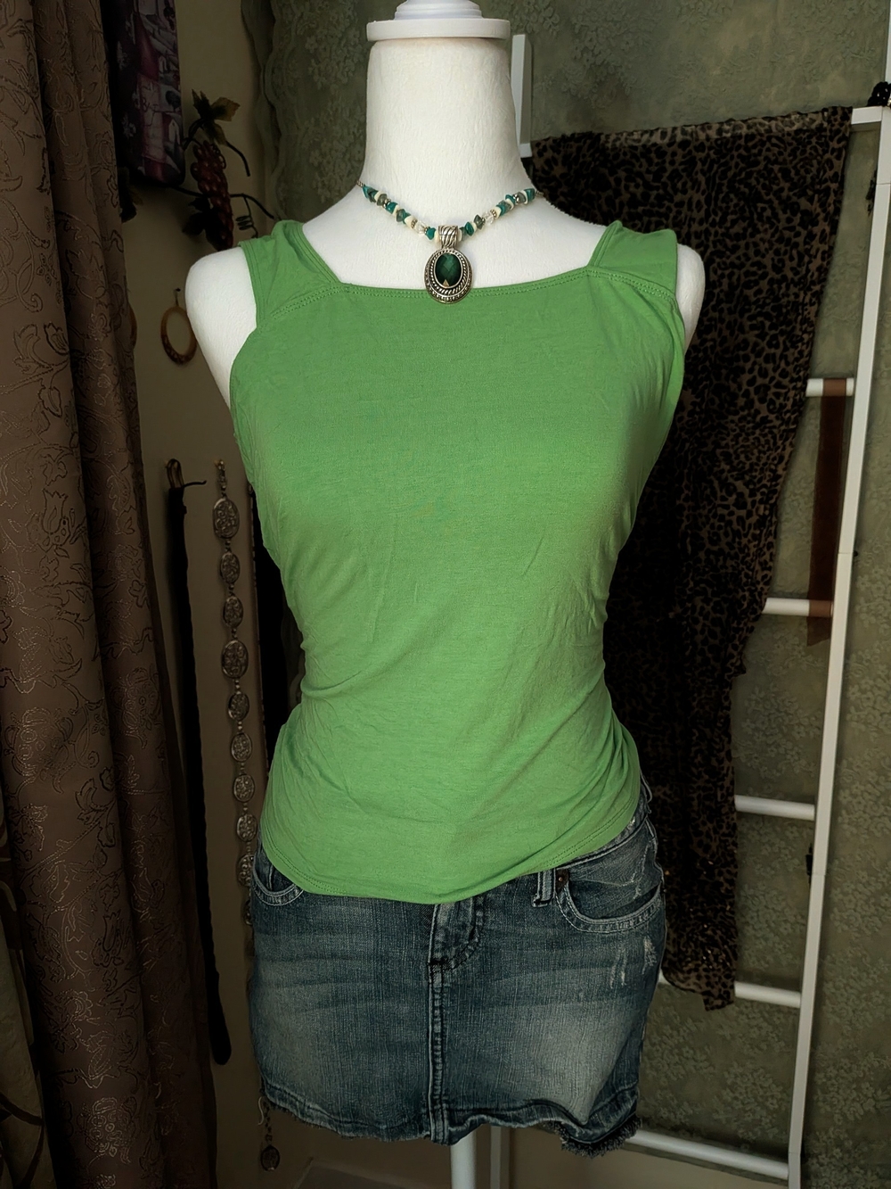 Green Fitted Top Y2k